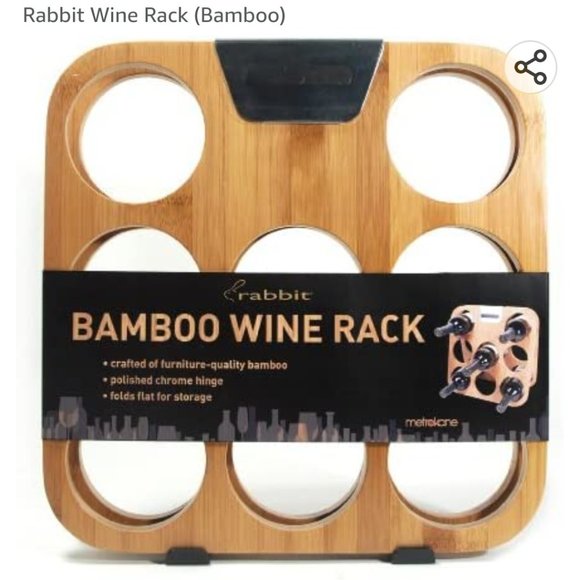 NWT Rabbit Bamboo 8 bottle wine rack - Picture 1 of 11